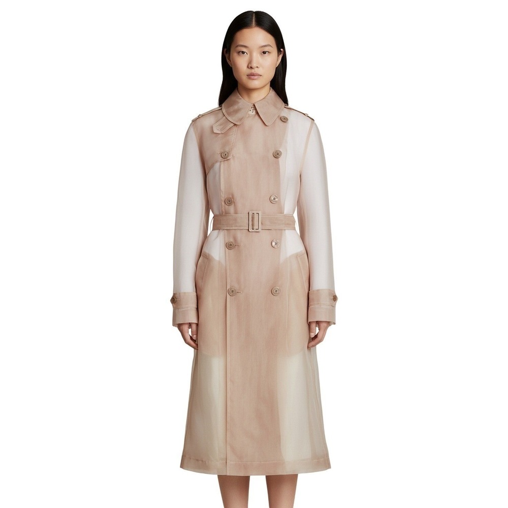 Rare Ralph Lauren Collection Purple Label Jayne Silk Organza Trench Mauve US 2 - Picture 2 of 16